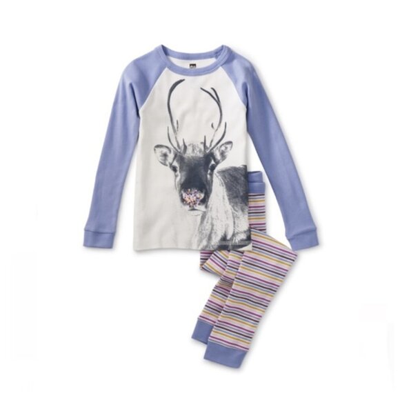 NWT Tea Collection Slumber Party Pajamas Moonbeam Size 3-6 Months - Picture 1 of 2